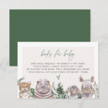 BRYN Jungle Safari Baby Shower Bokar för Baby-kort