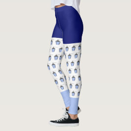 Bryn Mawr Light Blue Lantern Mönster Leggings