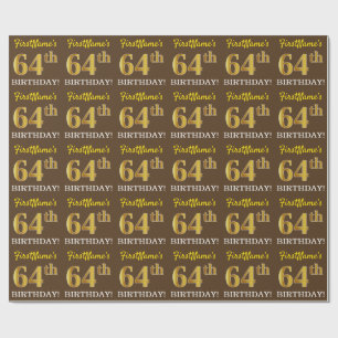 Bryna den guld- looken "den 64th FÖDELSEDAGEN " Presentpapper