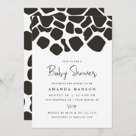 BRYNDLE Modern Farm Animal Cow Print Baby Shower I Inbjudningar