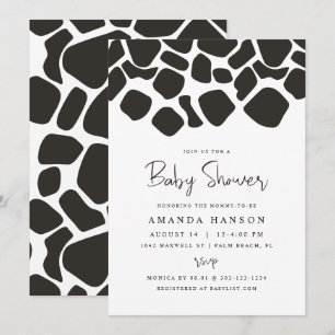 BRYNDLE Modern Farm Animal Cow Print Baby Shower I Inbjudningar