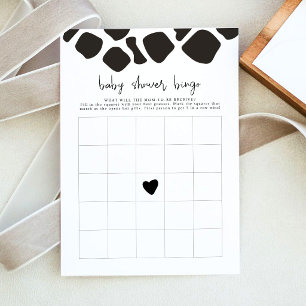 BRYNDLE Modern Ko Print Baby Shower Bingo Spel Inbjudningar