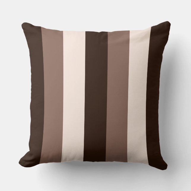 Bryner & den kräm- lodrät görade randig designen kudde (Framsida)