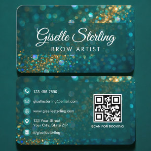 Brynkonstnär Grön Guld QR-kod Professionell Visitkort