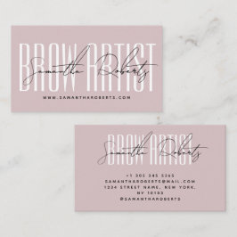 Brynkonstnär modern typsnittsmanus neutral rosa visitkort