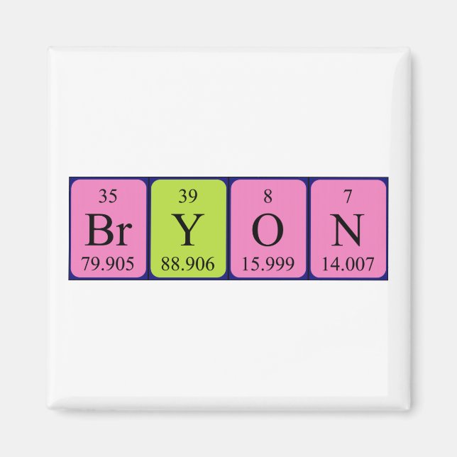 Bryon periodiskt bord namn magnet (Framsidan)