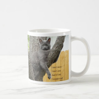 Bryr dig inte om grått cat kaffemugg