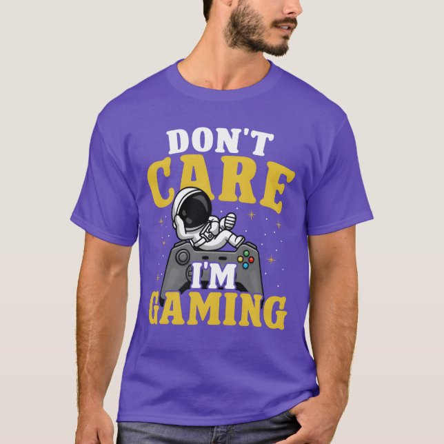 Bryr mig inte jag spelar spel present t shirt (Framsida)