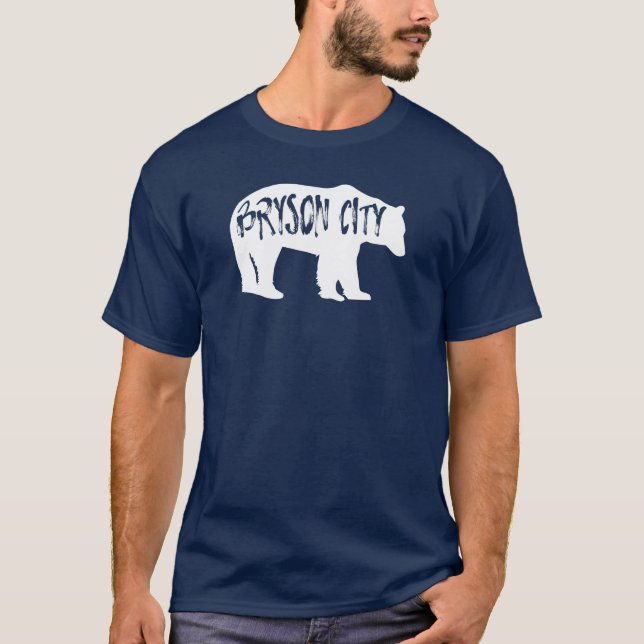 Bryson City North Carolina Bear T Shirt (Framsida)