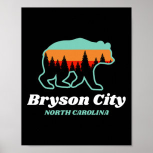 Bryson City North Carolina Björnbergen Country Poster