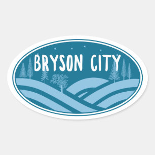 Bryson City North Carolina Outdoor Ovalt Klistermärke