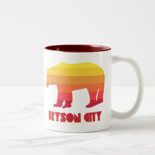 Bryson City North Carolina Rainbow Bear Två-Tonad Mugg