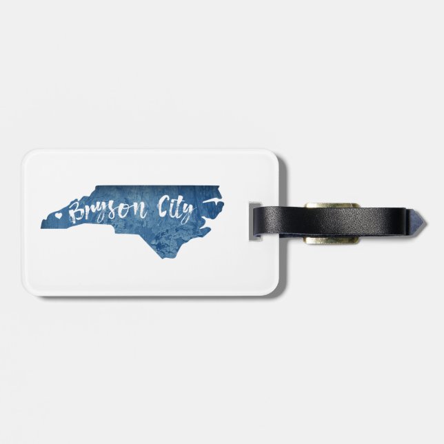 Bryson City North Carolina Wood Grain Bagagebricka (Baksida Vågrät)