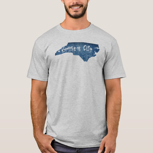 Bryson City North Carolina Wood Grain T Shirt (Framsida)