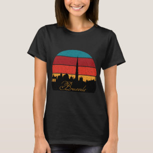 Bryssel Atomium Retro Solnedgång Resa T Shirt