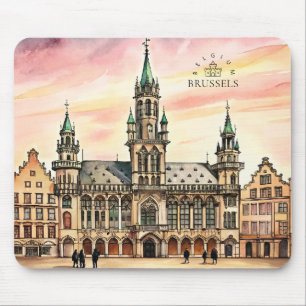 Bryssel Belgien Akvarell Grand Palace Musmatta