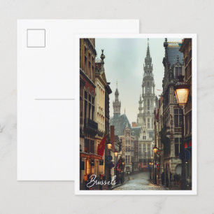 Bryssel Belgien Art Resa berömd ställe Vykort