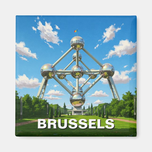Bryssel Belgien Atomium Travel Magnet (Framsidan)