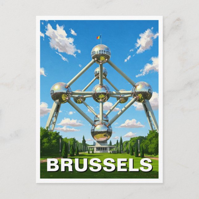 Bryssel Belgien Atomium Travel Vykort (Framsida)
