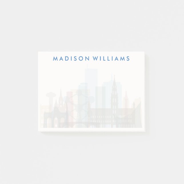 Bryssel, Belgien| City Skyline Post-it Block (Framsida)