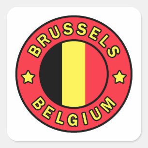 Bryssel Belgien Fyrkantigt Klistermärke