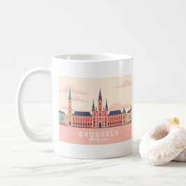 Bryssel Belgien Grand Ställe Pastel Travel Kaffemugg