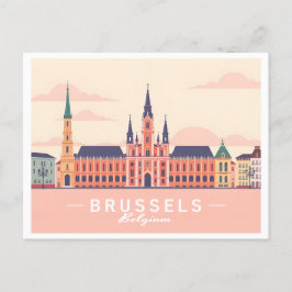 Bryssel Belgien Grand Ställe Pastel Travel Vykort