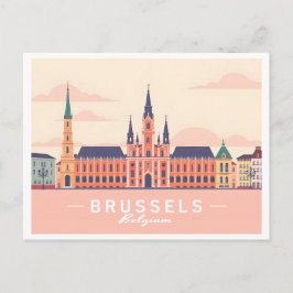 Bryssel Belgien Grand Ställe Pastel Travel Vykort