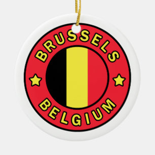 Bryssel Belgien Julgransprydnad Keramik