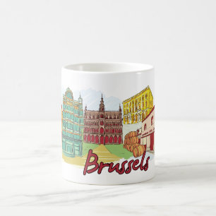 Bryssel Belgien Kaffemugg