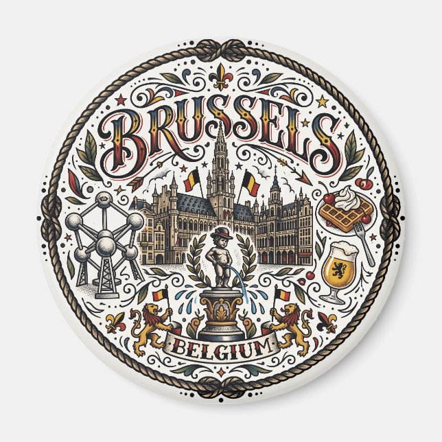 Bryssel Belgien Magnet (Framsidan)