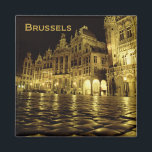Bryssel Belgien Natt Souvenir Fridge Magnet<br><div class="desc">Bryssel Belgien Souvenir Fridge Magnet. Tips! data som läggs till i dina magneter gör en roligt kronologi av dina resor.</div>