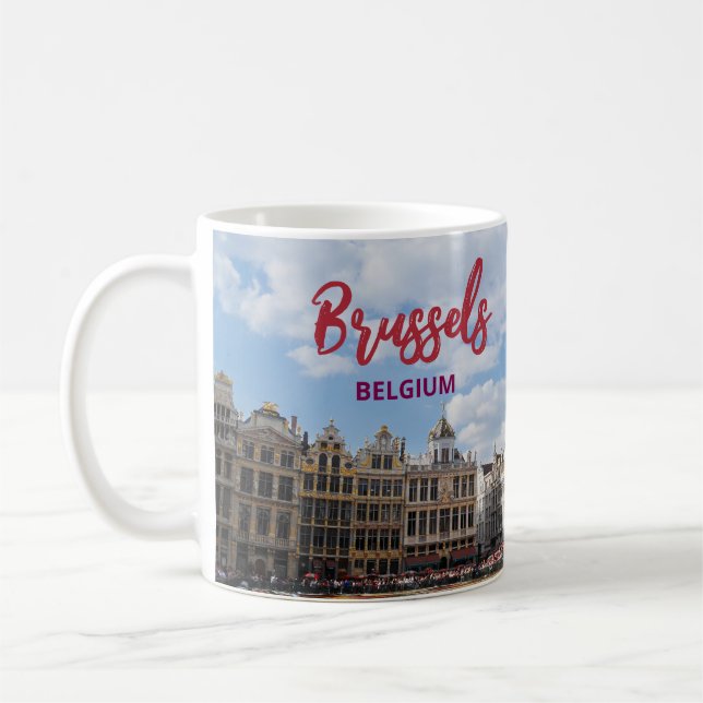 Bryssel Belgien Scenia Coffee Mugg Kopp Souvenir (Vänster)