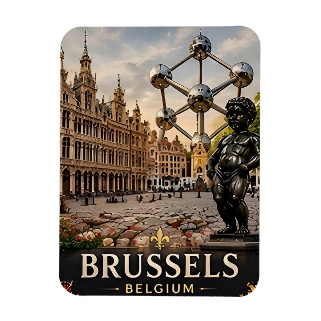 🧲 Bryssel Belgien Semester Minne Att Komma Ihåg � Magnet (Vertikal)