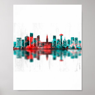 Bryssel Belgien Skyline Poster