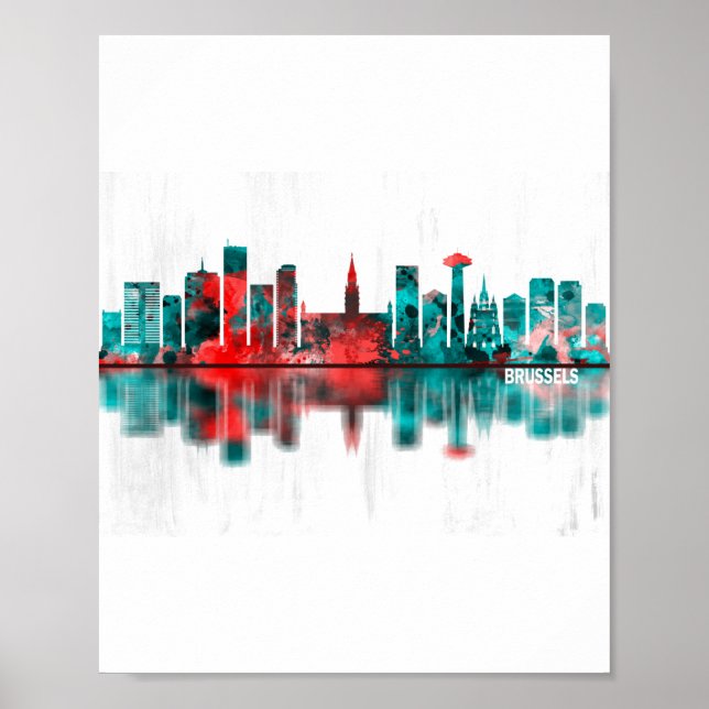 Bryssel Belgien Skyline Poster (Framsidan)