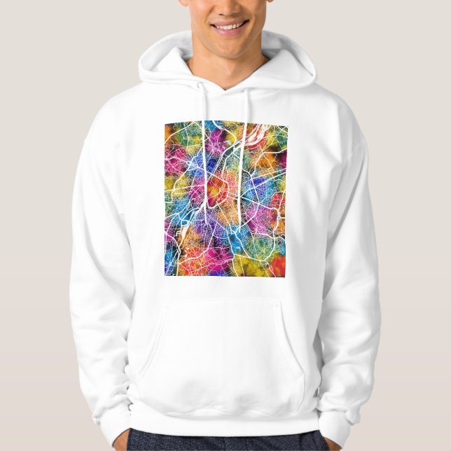 Bryssel Belgien Stadskarta Hoodie (Framsida)