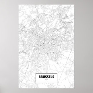 Bryssel, Belgien (svart på vitt) Poster