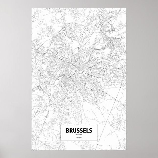 Bryssel, Belgien (svart på vitt) Poster (Framsidan)