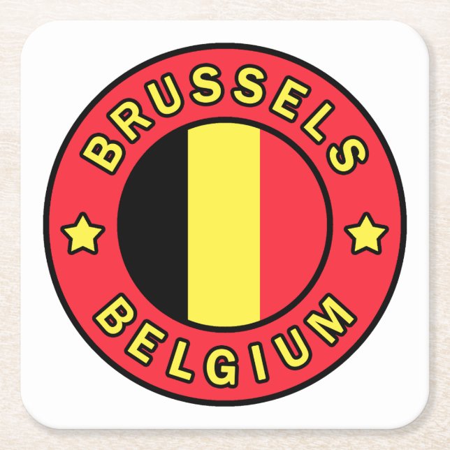 Bryssel Belgien Underlägg Papper Kvadrat (Framsidan)