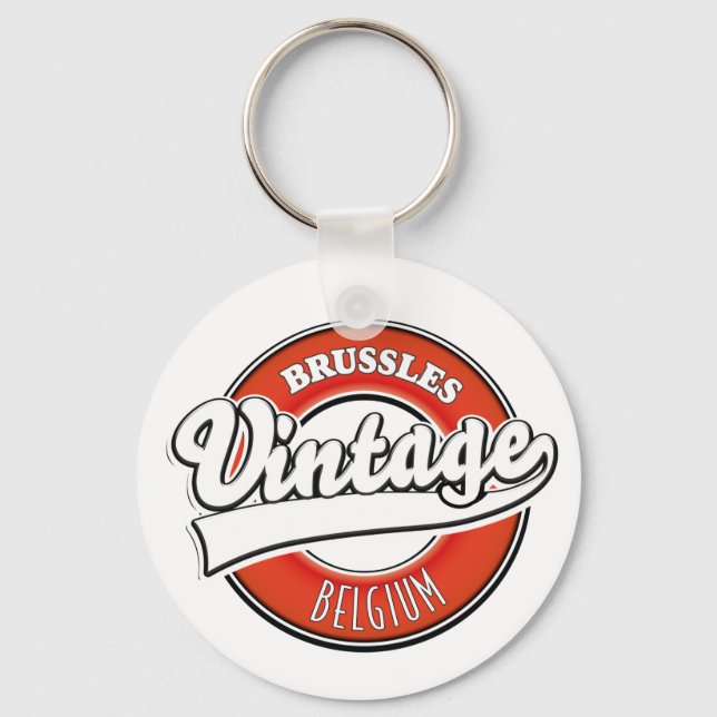 Bryssel Belgien vintage logotyp Nyckelring (Framsida)