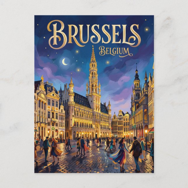 Bryssel Belgien Vykort (Framsida)