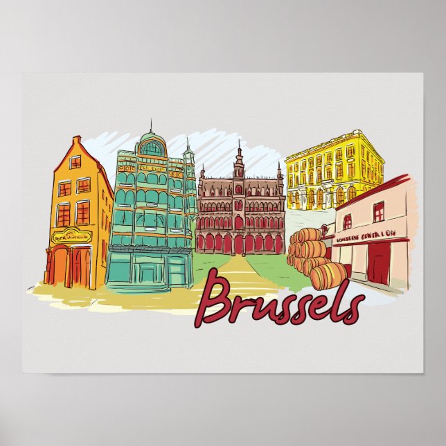 Bryssel, Belgiens Berömd Poster (Framsidan)