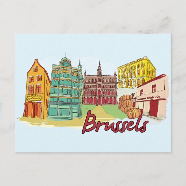 Bryssel, Belgiens Berömd Vykort (Framsida)