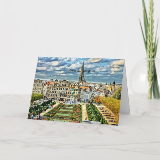 Bryssel, Belgiens citycape Foleting Card Kort (Framsida)