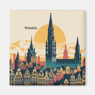 Bryssel, belgisk stilmålning magnet