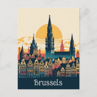 Bryssel, belgisk stilmålning vykort