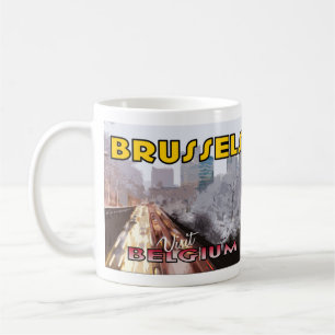 Bryssel, besök Belgiens kaffe Mugg
