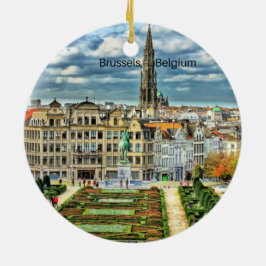 Bryssel, cityscape-foto för Belgien Julgransprydnad Keramik