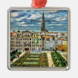Bryssel, cityscape-foto för Belgien Julgransprydnad Metall